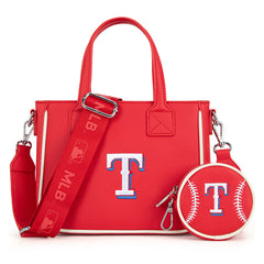 MLB Texas Rangers Team Tote/Crossbody with Baseball Coin Pouch