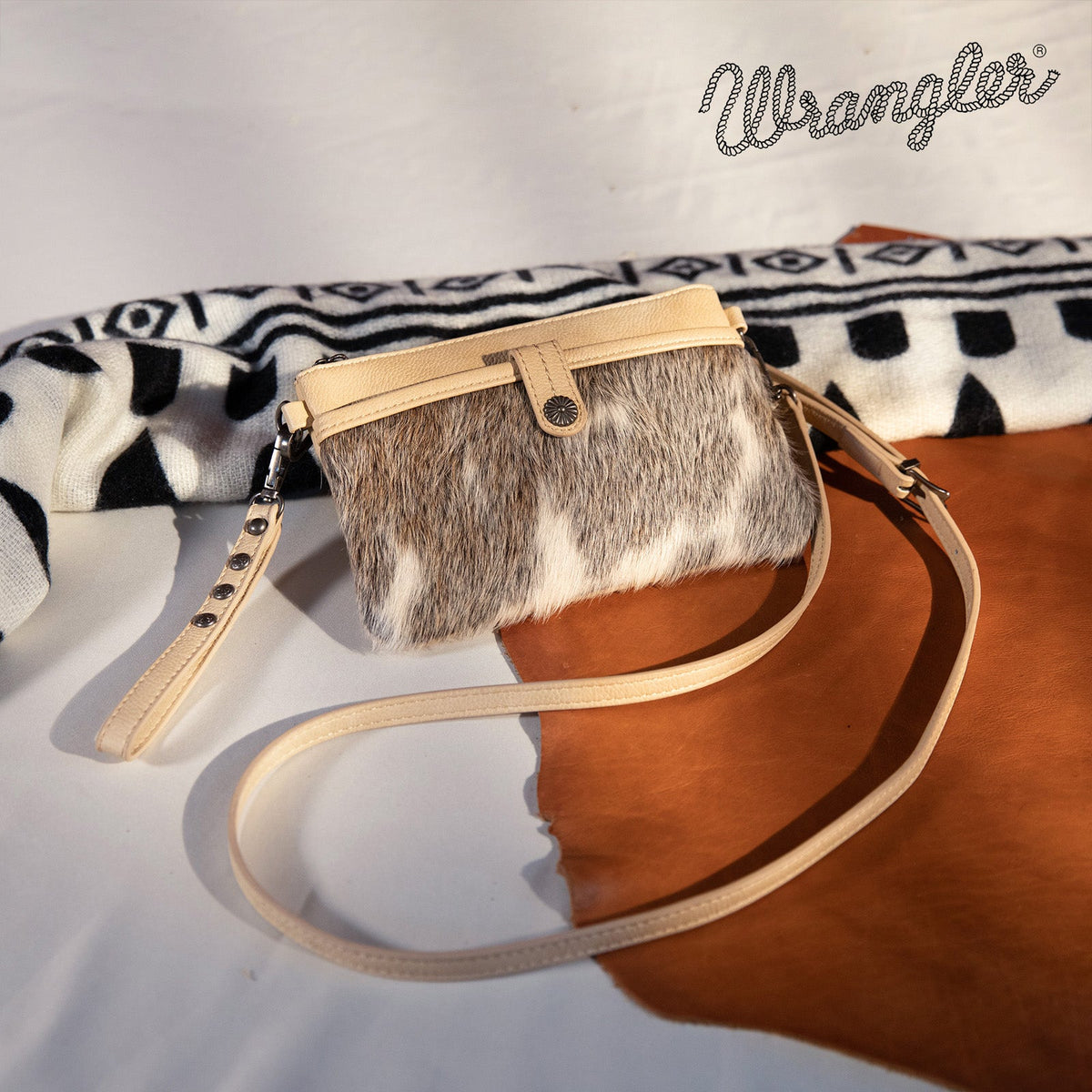 Wrangler Hair-On Cowhide Collection Crossbody - Cowgirl Wear
