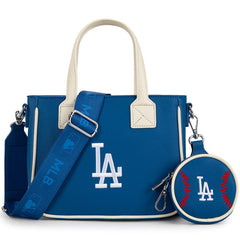 MLB Los Angeles Dodgers Team Tote/Crossbody with Baseball Coin Pouch