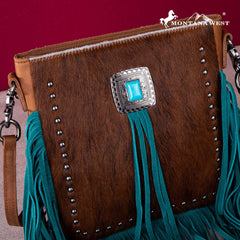 Montana West Genuine Leather Hair-On Cowhide Fringe Bohemian Crossbody