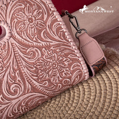 2024 New Montana West Floral Embossing Whipstitch Crossbody Bag