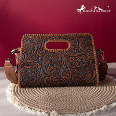 2024 New Montana West Floral Embossing Whipstitch Crossbody Bag