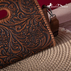 2024 New Montana West Floral Embossing Whipstitch Crossbody Bag