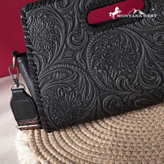 2024 New Montana West Floral Embossing Whipstitch Crossbody Bag