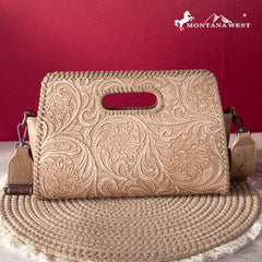 2024 New Montana West Floral Embossing Whipstitch Crossbody Bag