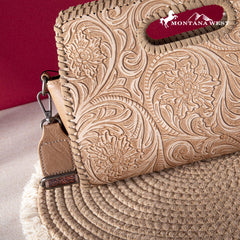 2024 New Montana West Floral Embossing Whipstitch Crossbody Bag