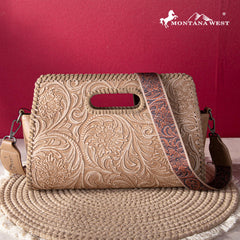 2024 New Montana West Floral Embossing Whipstitch Crossbody Bag