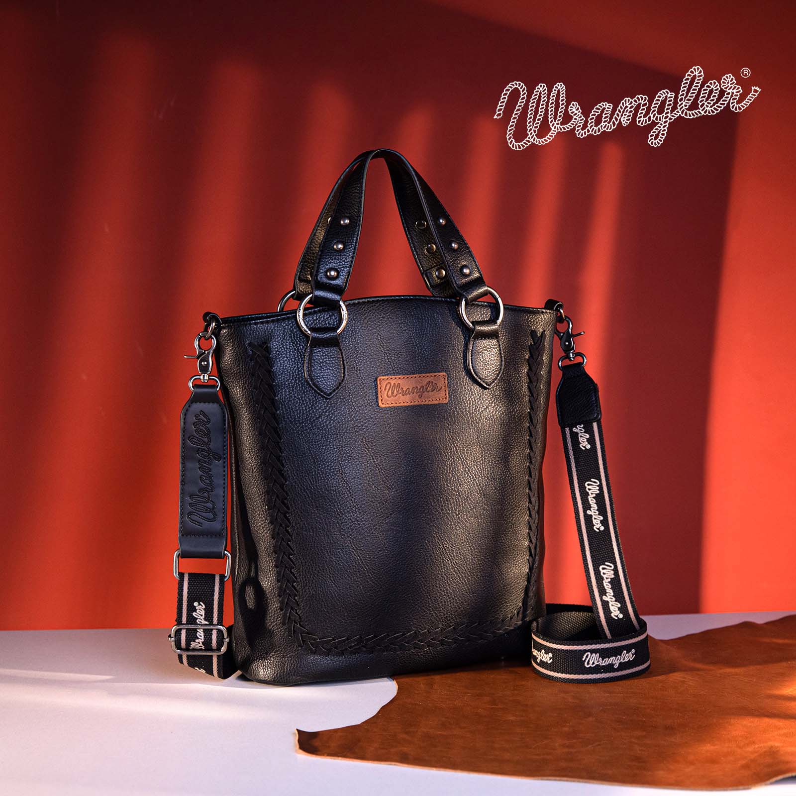 2024 New Wrangler Whipstitch detail Tote Crossbody Bag