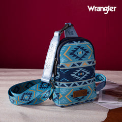 2024 New Wrangler Southwestern Print Canvas Crossbody/Sling/Chest Bag - Cowgirl Wear