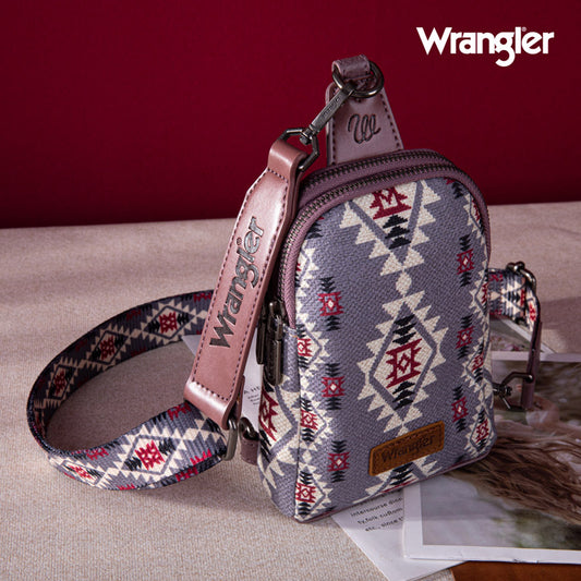 2024 New Wrangler Southwestern Print Canvas Crossbody/Sling/Chest Bag-Lavender