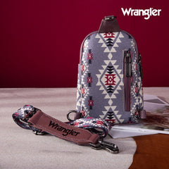 2024 New Wrangler Southwestern Print Canvas Crossbody/Sling/Chest Bag - Cowgirl Wear