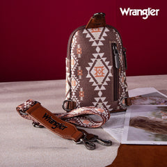 2024 New Wrangler Southwestern Print Canvas Crossbody/Sling/Chest Bag - Cowgirl Wear