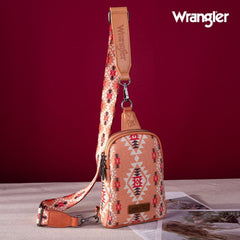 2024 New Wrangler Southwestern Print Canvas Crossbody/Sling/Chest Bag - Cowgirl Wear