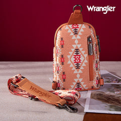 2024 New Wrangler Southwestern Print Canvas Crossbody/Sling/Chest Bag - Cowgirl Wear