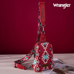 2024 New Wrangler Southwestern Print Canvas Crossbody/Sling/Chest Bag - Cowgirl Wear