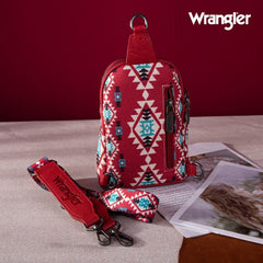 2024 New Wrangler Southwestern Print Canvas Crossbody/Sling/Chest Bag - Cowgirl Wear