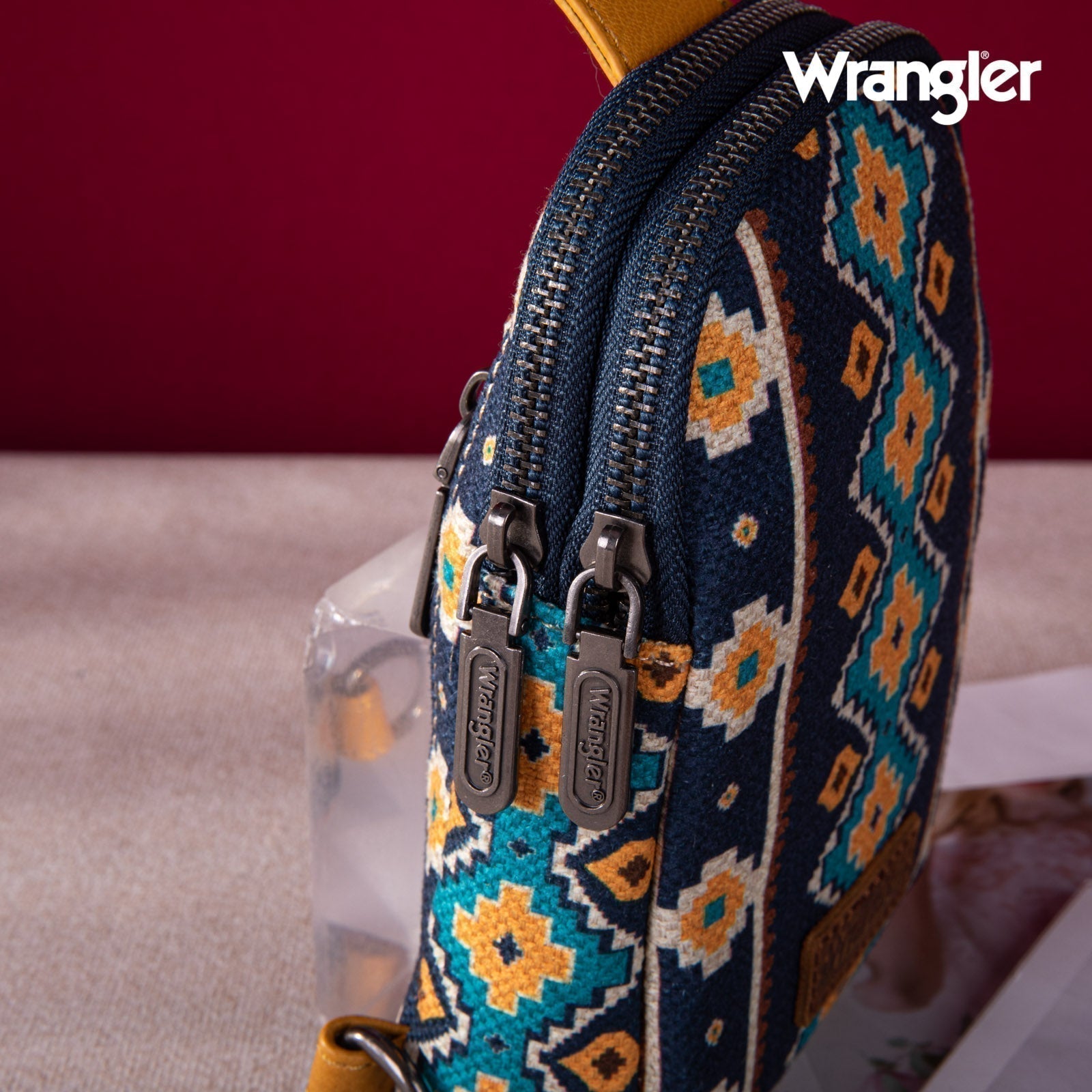 2024 New Wrangler Southwestern Print Canvas Crossbody/Sling/Chest Bag - Cowgirl Wear