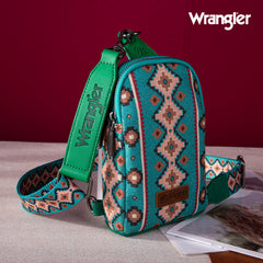 2024 New Wrangler Southwestern Print Canvas Crossbody/Sling/Chest Bag - Cowgirl Wear