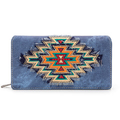 Montana West Aztec Collection Jean Denim Wallet