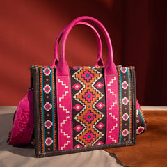 Wrangler Aztec Southwestern Pattern Dual Sided Print Canvas Tote/Crossbody Bag Collection - Cowgirl Wear