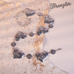 Wrangler Heart Shape Stone Concho Chain Belt