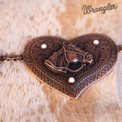 Wrangler Heart Shape Stone Concho Chain Belt