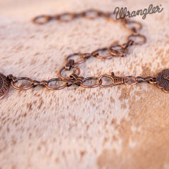 Wrangler Heart Shape Stone Concho Chain Belt