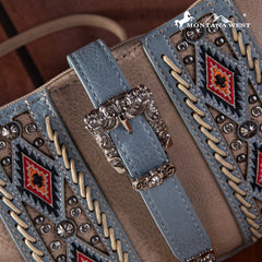 MW1254-181 Montana West Buckle Aztec  Collection Clutch/Crossbody