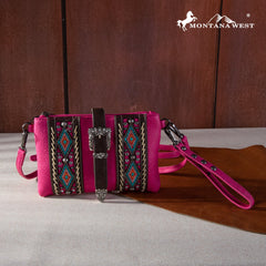 MW1254-181 Montana West Buckle Aztec  Collection Clutch/Crossbody