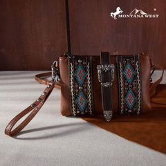 MW1254-181 Montana West Buckle Aztec  Collection Clutch/Crossbody