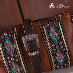 MW1254-181 Montana West Buckle Aztec  Collection Clutch/Crossbody