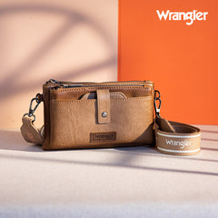 Wrangler Dual Zipper Compartment Crossbody Bag