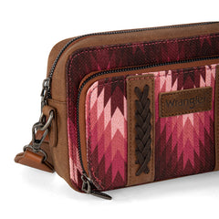 Wrangler Southwestern Pattern Dual Sided Print Crossbody Purse