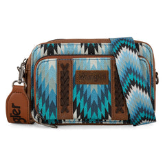 Wrangler Southwestern Pattern Dual Sided Print Crossbody Purse