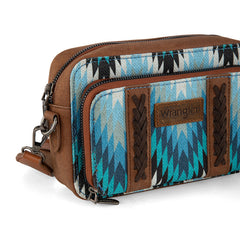 Wrangler Southwestern Pattern Dual Sided Print Crossbody Purse