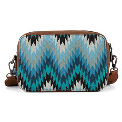 Wrangler Southwestern Pattern Dual Sided Print Crossbody Purse