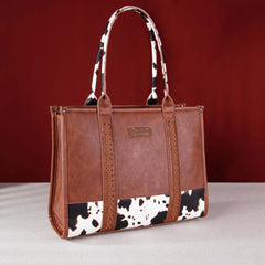 Wrangler Concealed Carry Leopard/Crocodile/Cow Pattern Tote/Crossbody Bag