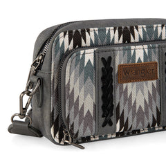 Wrangler Southwestern Pattern Dual Sided Print Crossbody Purse