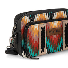 Wrangler Southwestern Pattern Dual Sided Print Crossbody Purse