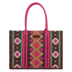 Wrangler Aztec Southwestern Pattern Dual Sided Print Canvas Tote/Crossbody Bag Collection - Cowgirl Wear