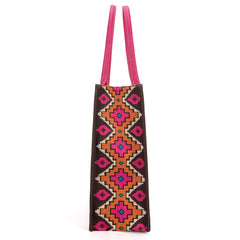 Wrangler Aztec Southwestern Pattern Dual Sided Print Canvas Tote/Crossbody Bag Collection - Cowgirl Wear