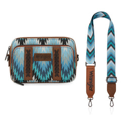 Wrangler Southwestern Pattern Dual Sided Print Crossbody Purse