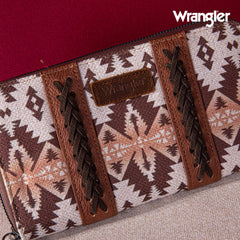 2024 New Wrangler Aztec Southwestern Pattern Canvas Wallet with Wristlet Strap