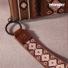 2024 New Wrangler Aztec Southwestern Pattern Canvas Wallet with Wristlet Strap