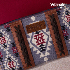 2024 New Wrangler Aztec Southwestern Pattern Canvas Wallet with Wristlet Strap