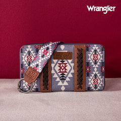 2024 New Wrangler Aztec Southwestern Pattern Canvas Wallet with Wristlet Strap