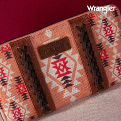 2024 New Wrangler Aztec Southwestern Pattern Canvas Wallet with Wristlet Strap