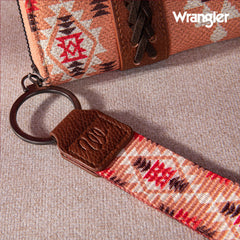 2024 New Wrangler Aztec Southwestern Pattern Canvas Wallet with Wristlet Strap