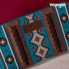 2024 New Wrangler Aztec Southwestern Pattern Canvas Wallet with Wristlet Strap