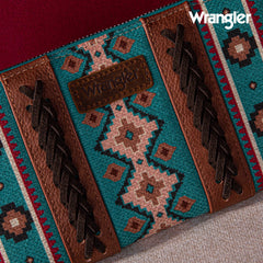 2024 New Wrangler Aztec Southwestern Pattern Canvas Wallet with Wristlet Strap